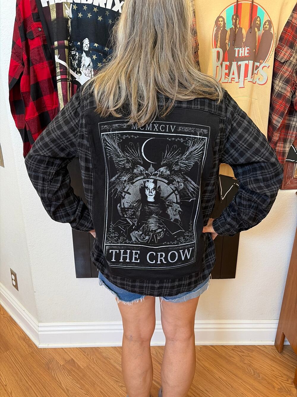 The Crow Movie Upcycled Flannel Shirt Unisex Large L